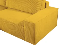 Sofá de canto esquerdo convertível em veludo canelado AMELIA*Vente-unique Outlet