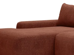 Vente-unique Sofá*Sofá de canto esquerdo convertível tecido texturizado DAVISO Terracota