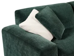 Sofá de canto esquerdo em veludo canelado verde abeto TIRONO da*Maison Céphy Online