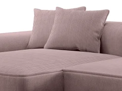 Vente-unique Sofá*Sofá de canto esquerdo em veludo canelado roxo ERYNEL Malva