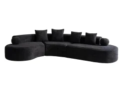 Sofá de canto esquerdo modular em Chenille - 5 Lugares - 4 travesseiros - - 327x215x65cm*DripeX Discount