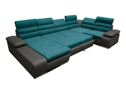 Sofá de canto esquerdo modular azule cinzento BOILEAU^Vente-unique