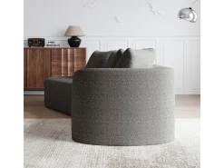 Sofá de Canto Esquerdo Moderno Superdimensionado 4 Lugares, com 4 Almofadas, Chaise Longue Curva, Tecido Chenille, Cinza Claro*DripeX Clearance