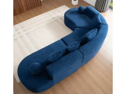 Sofá de canto esquerdo modular em Chenille - 5 Lugares - 4 travesseiros - - 327x215x65cm*DripeX Hot