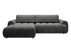 Vente-unique Sofá*Sofá de canto esquerdo sofá-cama com 4 lugares em tecido cinza 4 lugares FRIDORA Cinzento