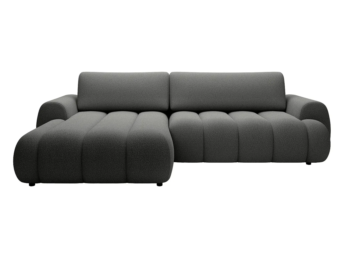 Vente-unique Sofá*Sofá de canto esquerdo sofá-cama com 4 lugares em tecido cinza 4 lugares FRIDORA Cinzento