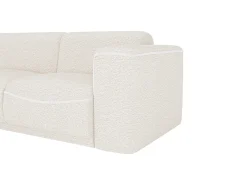 Vente-unique Sofá*Sofá de canto esquerdo tecido bouclé branco BLIMORO Marfim