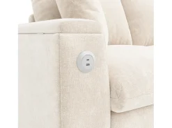 Sofá de canto moderno em L - com 2 porta-copos - 1 porta USB e 1 porta Tipo-C - com 2 braços com armazenamento - Tecido de pelúcia -^ModernLuxe Sale