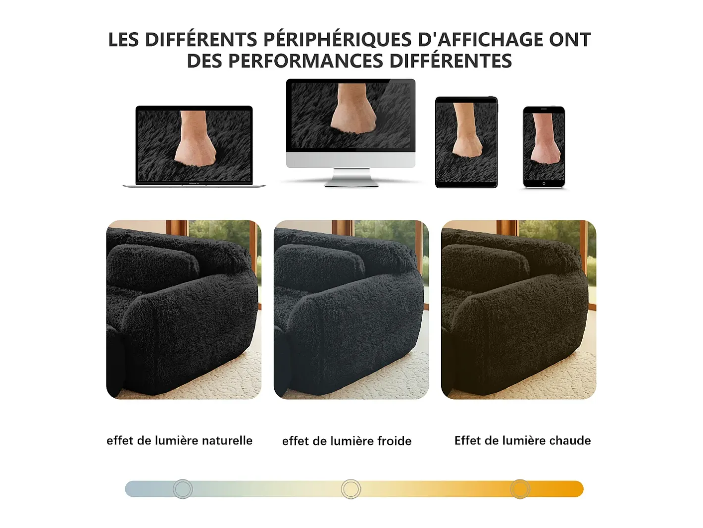 Sofá de Canto Modular em tecido peluche, com 3 puffs e 3 almofadas, 291x179x73cm,*DripeX Discount