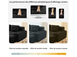 Sofá de Canto Modular Forma de U em Veludo cotelê, com 2 puffs e 3 almofadas, 293x177x69cm,^DripeX