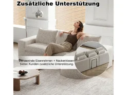 Sofá de Canto Modular Reversível 6 Lugares, com 6 Almofadas e Almofadas Cervicais, Tecido Chenille, Sala de Estar DIY,*DripeX Online