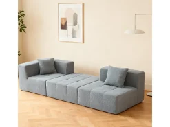 Sofá de canto modular tecido - pufe e 2 travesseiros - - 270x100x60cm^DripeX Best
