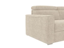 Vente-unique Sofá*Sofá de canto reversível conversível abertura rápida em tecido - Cama 140 cm VIZIR Bege