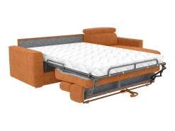 Sofá de canto reversível conversível abertura rápida em tecido terracotta - Cama 140 cm VIZIR^Vente-unique Outlet
