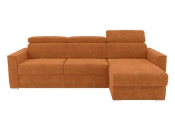 Sofá de canto reversível conversível abertura rápida em tecido terracotta - Cama 140 cm VIZIR^Vente-unique Outlet