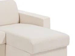 Vente-unique Sofá*Sofá de canto reversível convertível abertura rápida em tecido - 160 cm - 18 cm - CALITO Bege