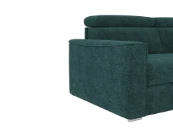 Vente-unique Sofá*Sofá de canto reversível conversível abertura rápida em tecido azul - Cama 160 cm VIZIR Azul esverdeado