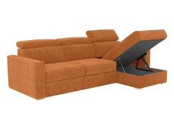 Sofá de canto reversível conversível abertura rápida em tecido terracotta - Cama 160 cm VIZIR*Vente-unique Clearance