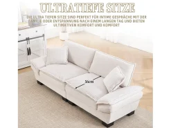 Clearance Sofá de casal moderno e simples - 224 x 81 x 81 cm - com edredom - veludo - Sofá