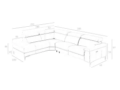 Online Sofá de relaxamento com chaise longue esquerda em pele cinzenta escura 6112 Sofá