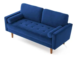 Sofá de veludo moderno de 2 -sofá de veludo, braços acolchoados, madeira maciça, madeira macia, 143x77x86cm*DripeX Best