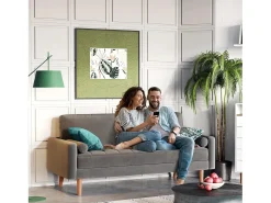 Sofá de veludo cinza de 2 - sofá de veludo cinza, mini sofá de quarto, com apoios de braços cônicos e pés, uma região lombar - 148,5x78x85cm^DripeX Outlet