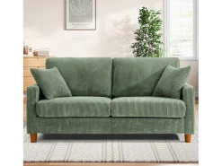 Sofá de veludo de 2 -sete, com 2 almofadas, assentos de 56 cm de profundidade, 178x76x89cm,^DripeX Best