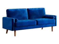 Sofá de veludo direito e madeira maciça - 3 lugares - carga máxima 300kg - 176x78x85cm*DripeX Best