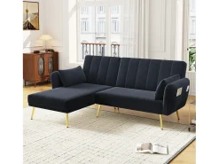 Best Sofá dobrável moderno - Sofá em L - Sofá-cama com canto adicional - Sofá