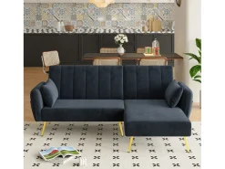 Best Sofá dobrável moderno - Sofá em L - Sofá-cama com canto adicional - Sofá