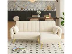Clearance Sofá dobrável moderno - Sofá em L - Sofá-cama com canto adicional - Sofá