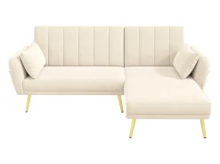 Clearance Sofá dobrável moderno - Sofá em L - Sofá-cama com canto adicional - Sofá