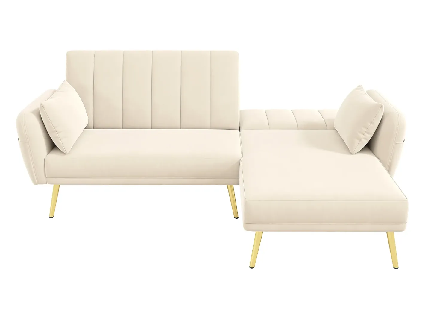 Clearance Sofá dobrável moderno - Sofá em L - Sofá-cama com canto adicional - Sofá