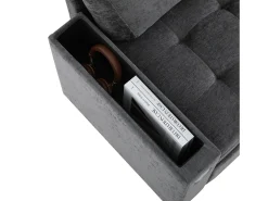 Outlet Sofá em L com sofá-cama arquivado - com espaço de armazenamento - carregamento USB - 2 almofadas - Cinza Sofá