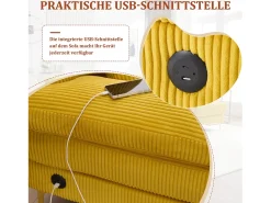 Sofá em U - 265 x 135 x 88 cm - com LEDs + porta USB-C + 4 almofadas - veludo -*Merax