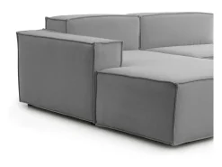 Talamo Italia Sofá*Sofá fixo Daniela, Sofá modular grande de 2 lugares com península esquerda, 100% Fabricado na Itália, Sofá de tecido moderno, 240x170h70 cm, Cinza Cinzento