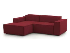Hot Sofá fixo Daniela, Sofá modular grande de 2 lugares com península esquerda, 100% Fabricado na Itália, Sofá de tecido moderno, 240x170h70 cm, Sofá