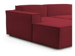 Talamo Italia Sofá*Sofá fixo Dcagnan, Sofá modular grande de 2 lugares com península esquerda, 100% Fabricado na Itália, Sofá de tecido moderno, 240x170h70 cm, Vermelho