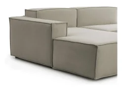 Online Sofá fixo Dcagnan, Sofá modular grande de 2 lugares com península esquerda, 100% Fabricado na Itália, Sofá de tecido moderno, 240x170h70 cm, Taupe Sofá