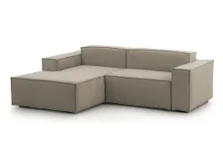 Online Sofá fixo Dcagnan, Sofá modular grande de 2 lugares com península esquerda, 100% Fabricado na Itália, Sofá de tecido moderno, 240x170h70 cm, Taupe Sofá
