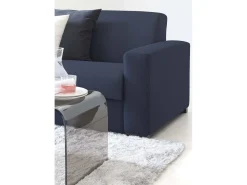 Talamo Italia Sofá*Sofá fixo Dciucc, sofá de 3 lugares, 100% Fabricado na Itália, Sofá da sala em tecido acolchoado, com braços padrão, 220x95h90 cm, Azul