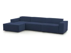 Best Sofá fixo Dgarzy, sofá modular de 4 lugares com península esquerda, 100% Fabricado na Itália, Sofá de tecido moderno, 340x170h70 cm, Sofá