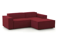 Outlet Sofá fixo Dgatta, Sofá modular grande de 2 lugares com península direita, 100% Fabricado na Itália, Sofá de tecido moderno, 240x170h70 cm, Sofá