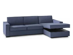 Clearance Sofá fixo Dgodea, Sofá de canto, 100% Fabricado na Itália, Sofá da sala com península direita de armazenamento, com braços finos, 260x95h90 cm, Sofá