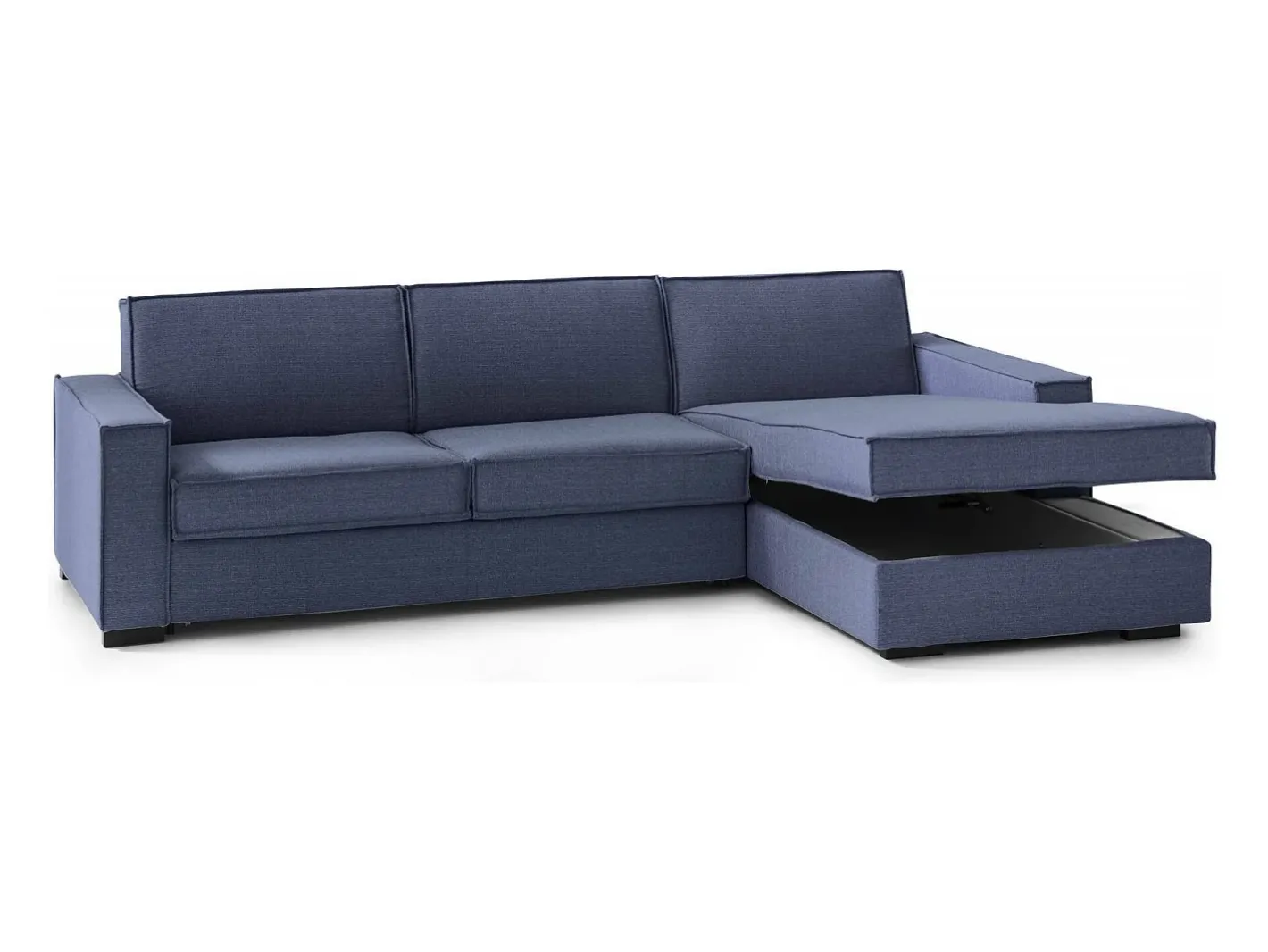 Clearance Sofá fixo Dgodea, Sofá de canto, 100% Fabricado na Itália, Sofá da sala com península direita de armazenamento, com braços finos, 260x95h90 cm, Sofá