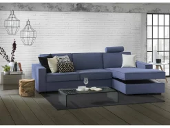 Clearance Sofá fixo Dgodea, Sofá de canto, 100% Fabricado na Itália, Sofá da sala com península direita de armazenamento, com braços finos, 260x95h90 cm, Sofá