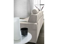 Clearance Sofá fixo Dgodea, Sofá de canto, 100% Fabricado na Itália, Sofá da sala com, Península direita, com braços finos, Cm 260x95h90, Taupe Sofá