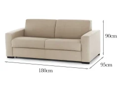 Hot Sofá fixo Dgunte, Sofá grande de 2 lugares, 100% Fabricado na Itália, Sofá da sala, em tecido acolchoado, com braços finos, 180x95h90 cm, Sofá