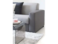 Talamo Italia Sofá*Sofá fixo Dgunte, Sofá grande de 2 lugares, 100% Fabricado na Itália, Sofá da sala, em tecido acolchoado, com braços finos, 180x95h90 cm, Cinza e Antracite Cinzento