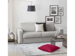 Talamo Italia Sofá*Sofá fixo Dgunte, Sofá grande de 2 lugares, 100% Fabricado na Itália, Sofá da sala, em tecido acolchoado, com braços finos, 180x95h90 cm, Cinza Cinzento